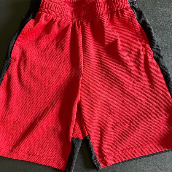 Boys shorts are red with black stripe size 10/12 Tek Gear - Picture 2 of 3